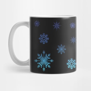 Blue Ombre Faux Glitter Snowflakes Mug